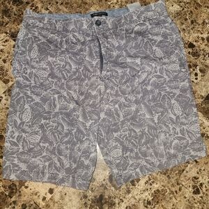 Banana Republic Gray Floral Chino Shorts 35